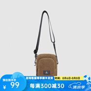 探路者單肩包秋冬休閑日常包戶外搖粒絨挎包運動包男女通用 勵茶色 均碼