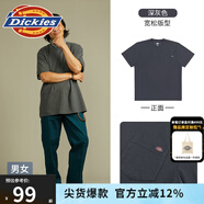 dickies簡約小logo全棉短袖T恤情侶款商場同款半袖上衣多色可選 DK010991 深灰色12306【胸前小logo口袋】 M