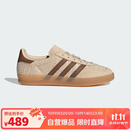 阿迪達(dá)斯（adidas）三葉草女GAZELLE INDOOR休閑鞋JS1418棕37