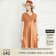 AMII女裝2025法式赫本風(fēng)氣質(zhì)黑色連衣裙女新款V領(lǐng)a字裙修身 摩卡色 S (155)