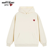 查爾斯桃心連帽衛衣男女情侶同款純色基礎百搭加絨加厚套頭上衣淺卡其M