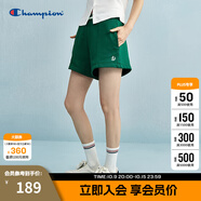 Champion冠軍短褲女2025春季新款學(xué)院風(fēng)運動褲美式潮流短衛(wèi)褲熱褲 綠色 L