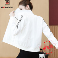 AEMAPE棒球服短外套女士春秋裝2025年新款時(shí)尚寬松薄款休閑開(kāi)衫夾克上衣 白色 L