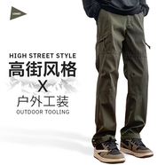 LOMBT美式機能工裝褲男秋季戶(hù)外沖鋒寬松直筒休閑長(cháng)褲子LT03軍綠3XL