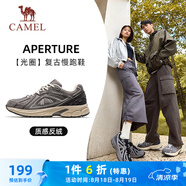 駱駝（CAMEL）復(fù)古運(yùn)動(dòng)男鞋全地形跑步休閑慢跑鞋子 X14C09L7650 沙暴灰 38