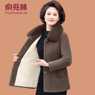 俞兆林（YUZHAOLIN）采購產(chǎn)品中年母親冬季金貂絨外衣時(shí)尚大碼中老年婦女絲絨加厚貂 132咖啡色 3XL 參考120-135斤