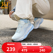 361度運動鞋女鞋赤焰4網(wǎng)面透氣跑鞋輕便通勤減震專業(yè)跑步鞋 羽毛白/冰河藍 35