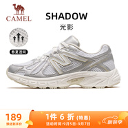 駱駝（CAMEL）戶(hù)外復古慢跑步女鞋透氣網(wǎng)面運動(dòng)鞋 X23C30L4034A 駱駝白/銀 38