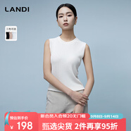 LANDI[通穿三季]LANDI圓領(lǐng)無袖修身針織衫女吊帶背心內(nèi)搭2024春夏新品 米白色 M