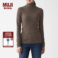 無(wú)印良品 MUJI 女式 羅紋 高領(lǐng)毛衣 BAG01A0A 長(zhǎng)袖針織衫 深咖啡色 XS
