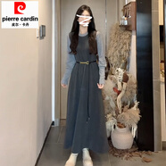 皮爾卡丹（pierre cardin）早秋小個子針織連衣裙女2025秋冬新款感大衣內(nèi)搭打底毛衣長裙 連衣裙【新年戰(zhàn)袍/跨年穿搭/連衣裙2024新款女秋 M 65/70kg/XXL 【千金風(fēng)iu系穿搭/連身