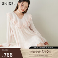 SNIDEL2025春夏新品刺繡花邊荷葉領(lǐng)喇叭袖襯衫連衣裙SWFB251065 粉米色 均碼 (F)