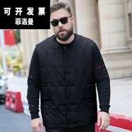 菲洛曼羽絨馬甲內(nèi)膽男老年人胖加碼絨背心加加碼胖加碼冬季背心 黑色黑紐扣款尺碼偏大 XL建議165-180斤 均碼