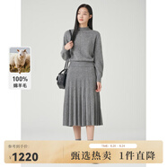 beanpole【100%綿羊毛】濱波 格雷系春秋商場(chǎng)同款純色毛衣氣質(zhì)時(shí)尚連衣裙 灰色 S 160/84A