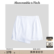 ABERCROMBIE & FITCH女裝24夏款亞麻混紡美式辣妹修身高腰短裙半身裙KI143-4052 白色 XXS (160/60A)