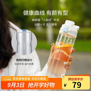 樂(lè)扣樂(lè)扣（LOCK&LOCK）人魚(yú)線塑料運(yùn)動(dòng)水杯便攜水壺夏天帶提手男女水杯子700ML淡藍(lán)色