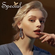 special歐美時(shí)尚飾品S925銀針輕奢復古耳釘女耳飾養耳洞耳環(huán)個(gè)性 藍色標準耳釘款