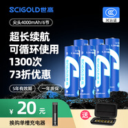 世高18650鋰電池3.7V大容量充電鋰電池尖頭強(qiáng)光手電筒麥克風(fēng)頭燈大功率3.6-4.2V通用 6節(jié)尖頭13360mWh
