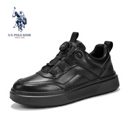 美國馬球協(xié)會(huì)（U.S.POLO ASSN.）2025秋季新款保羅休閑鞋便捷旋轉(zhuǎn)鈕扣皮面小白鞋潮流舒適運(yùn)動(dòng)男鞋