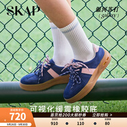 圣伽步（SKAP）板鞋女士休閑百搭厚底戶外德訓(xùn)鞋 深藍(lán)色 35