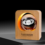 愛(ài)帛哆（AIBODUO）水晶內雕定制擺件激光3d水晶球擺臺紀念品禮物雕刻建筑模型 水晶球【充電款+實(shí)木底座+觸摸開(kāi)