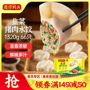 灣仔碼頭韭菜豬肉水餃1320g66只早餐食品速食半成品面點(diǎn)生鮮速凍餃子