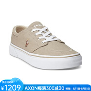 保羅拉夫勞倫（Polo Ralph Lauren）男鞋F(xiàn)axon 帆布鞋系帶平底小馬駒秋季休閑鞋奢侈品潮牌歐美休閑鞋 HAMPTON KHAKI/MULTI PP 7 =40歐碼