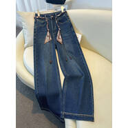 丹寧藍闊腿牛仔褲女秋冬2025新款今年流行的窄版直筒加絨褲子女款 復古藍-九分褲【點(diǎn)收藏加購物車(chē)送腰帶】 M 27/建議96-105斤