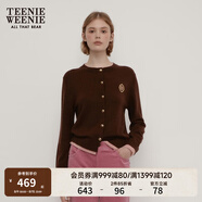 Teenie Weenie小熊針織開衫女春季軟糯舒適簡約休閑通勤針織毛衣外套女 棕色 M (165)