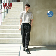 無(wú)印良品（MUJI）男式防紫外線涼感珠地網(wǎng)眼紐扣領(lǐng)短袖POLO衫 T恤硬核防曬涼感物語(yǔ) 淺灰色 S （165/84A）