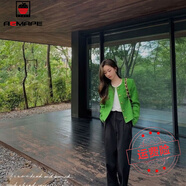 AEMAPE外套女2025新款春秋季女裝長袖小香風(fēng)氣質(zhì)女神范in 綠色  M