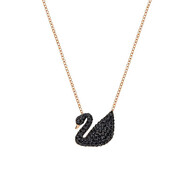 施華洛世奇（SWAROVSKI）Swan 鏈墜大號黑天鵝鍍玫瑰金色項鏈  禮物 5204134
