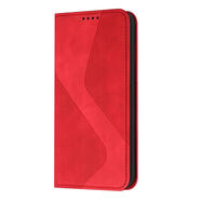 李紳純色灰適用IPhone16/15/14/13/12/11promax/Plus蘋果翻蓋手機殼Mini/Se/X/XR/XS/8皮套防摔保護套 S型膚感-紅色 iPhone6s