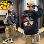 G.duck2025春秋潮范洋氣兒童衛衣中大童寬松休閑長(cháng)袖T恤套頭打底衫上衣 LBF 衛衣-字母三角 120 cm