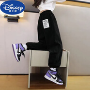 迪士尼（DISNEY）2025新款女童春秋冬休閑運動(dòng)褲中大童時(shí)尚條絨兒童燈芯絨運動(dòng)長(cháng)褲 春秋款 黑色（后兜白標燈芯絨褲） 160 (適合身高150-155)