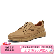 暇步士（Hush Puppies）商場(chǎng)同款秋新款簡(jiǎn)約舒適百搭簡(jiǎn)約男休閑皮鞋 卡其色 38