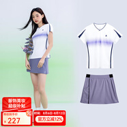 川崎（KAWASAKI）羽毛球服女神運動(dòng)套裝女夏季短袖T恤運動(dòng)裙兩件套運動(dòng)服速干衣 優(yōu)雅紫套裝A 2XL
