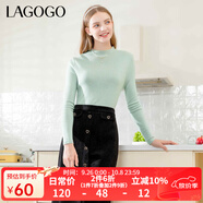 lagogo多巴胺多色修身軟糯針織衫女拉谷谷2024冬新款半高領(lǐng)打底衫 薄荷綠(L6) M 160/38