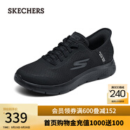 斯凱奇（Skechers）男鞋秋季Slip ins閃穿鞋透氣健步鞋216324 全黑色/BBK 44.5