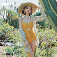 亦美珊連體泳衣女士泡溫泉ins風(fēng)微胖性感海邊高級感2025新款海邊沙灘裙