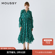moussy 【歐陽(yáng)娜娜同款】女裝新款度假連衣裙028GAH30-6140 035花紋綠色 S 00001