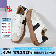 KAPPA卡帕女鞋厚底滑板鞋子女2024夏季新款運動(dòng)休閑鞋軟底德訓鞋小粉鞋 米黃色/黑色 38