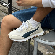 彪馬（PUMA）【復(fù)古跑鞋】防滑慢跑鞋男女低幫休閑鞋RIDER FV391925 純白色-午夜藍(lán)-03 41
