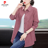 皮爾卡丹（pierre cardin）專(zhuān)柜早春秋季裝女士短外套2025新款上衣時(shí)尚開(kāi)衫中長(cháng)襯衫 粉色《高端大氣時(shí)尚媽媽氣質(zhì)漂亮感女士開(kāi)衫短外套春秋 XL (110-125斤)