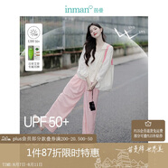 茵曼UPF100+防曬衣女夏時尚襯衫外套 連帽-杏色 L