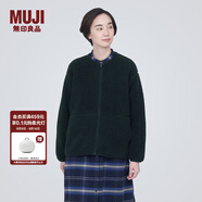 無印良品（MUJI）女式  長毛抓絨 夾克 短款外套女  簡約風(fēng) BB2NSA3A 深藏青色 L(165/88A)