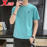 特步（XTEP） 運(yùn)動(dòng)短袖男裝t恤衫夏季透氣冰絲感速干上衣吸汗棉T跑步健身籃足 淺松綠-logo-速干 彈力單面網(wǎng)眼布 2XL (185/104A)【現(xiàn)貨速發(fā)】