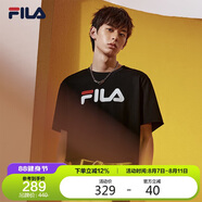 FILA 斐樂官方情侶短袖T恤2025夏季經(jīng)典LOGO圓領(lǐng)純棉寬松上衣