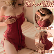 洛蔓希 性感情趣內衣 透明蕾絲誘惑睡裙吊帶睡衣短裙 居家服女情趣套裝