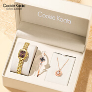 Cookie Koala正品小CK小金表手表女士七夕情人節(jié)送女友輕奢小眾風(fēng)高顏值高級(jí)感 5101金殼深棕【項(xiàng)鏈禮盒】